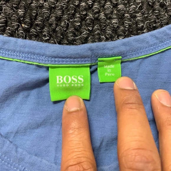 BOSS Hugo Boss Light/Navy Blue Shirt XXL - Picture 5 of 8